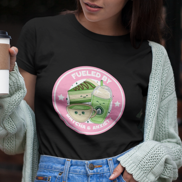 'Fueled By Matcha & Anxiety' Short-Sleeve Unisex T-Shirt