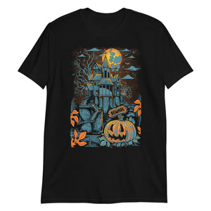 'October Nights' Short-Sleeve Halloween Pumpkin Spooky Unisex T-Shirt