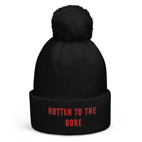'Rotten to the Gore' Goth Pom Pom Beanie Hat